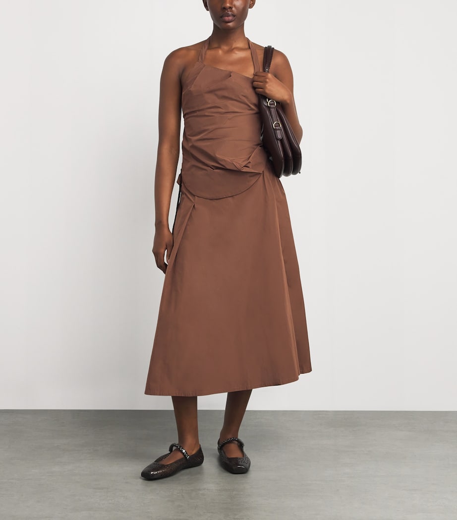Nadine Mos Brown Technical Midi Skirt