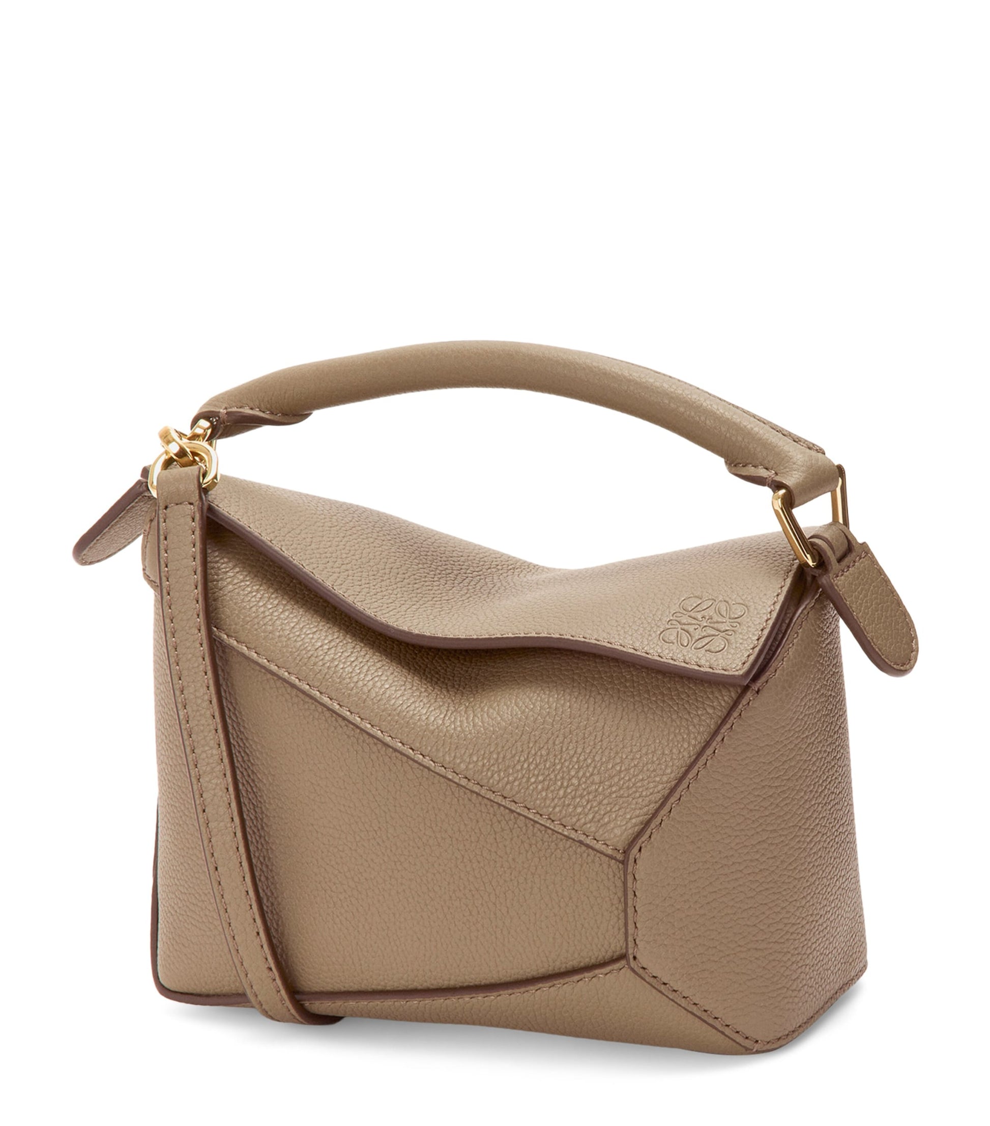 LOEWE Brown Mini Leather Puzzle Edge Top-Handle Bag