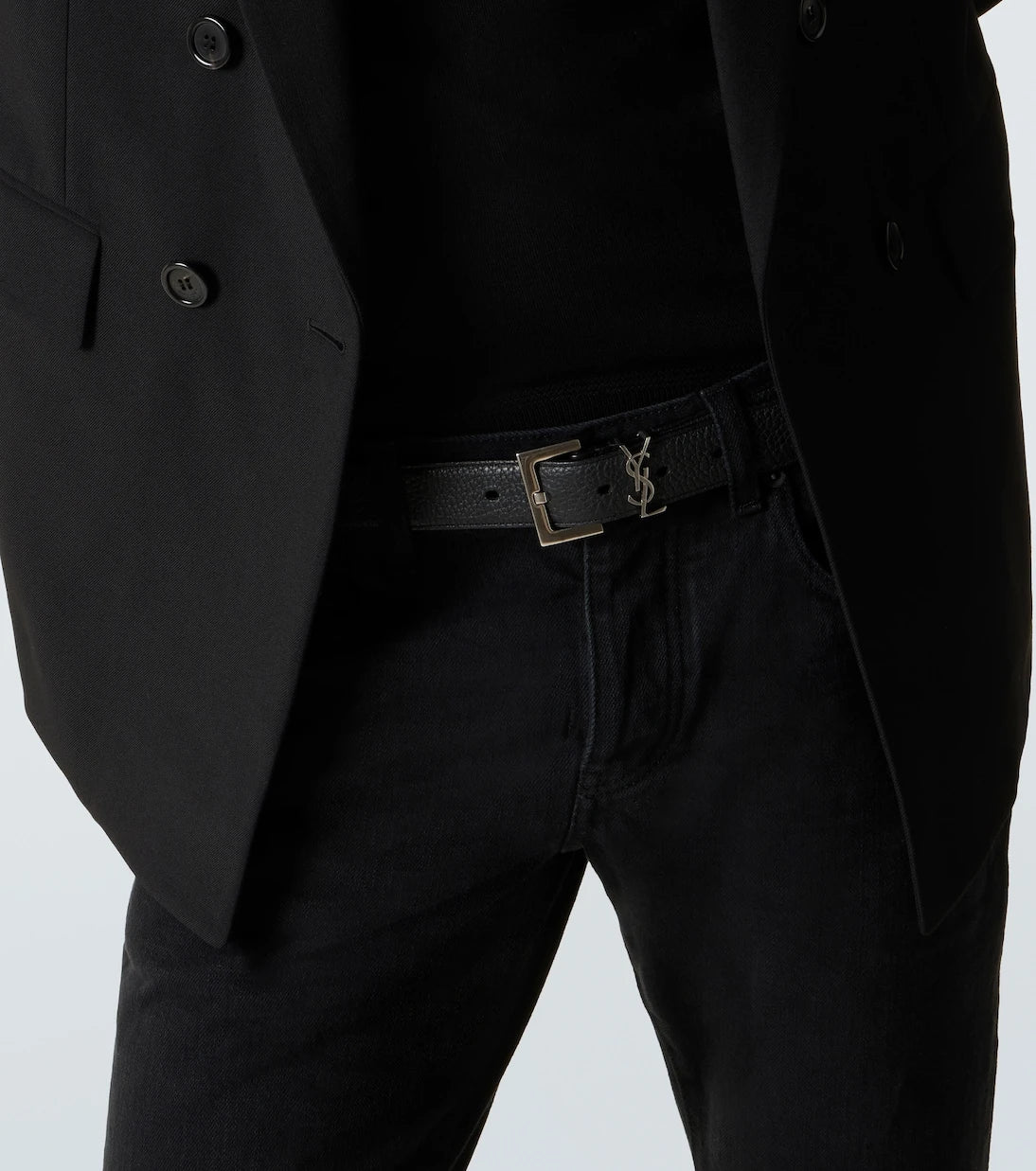 Saint Laurent - Slim grained leather belt