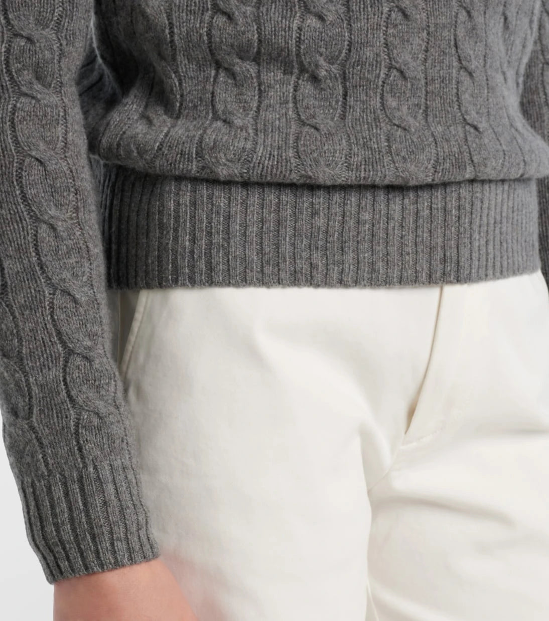 Polo Ralph Lauren - سترة صوف وكشمير محبوكة بنمط الكابل