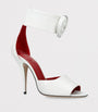 Valentino Garavani White Leather Drip Rose Sandals 105