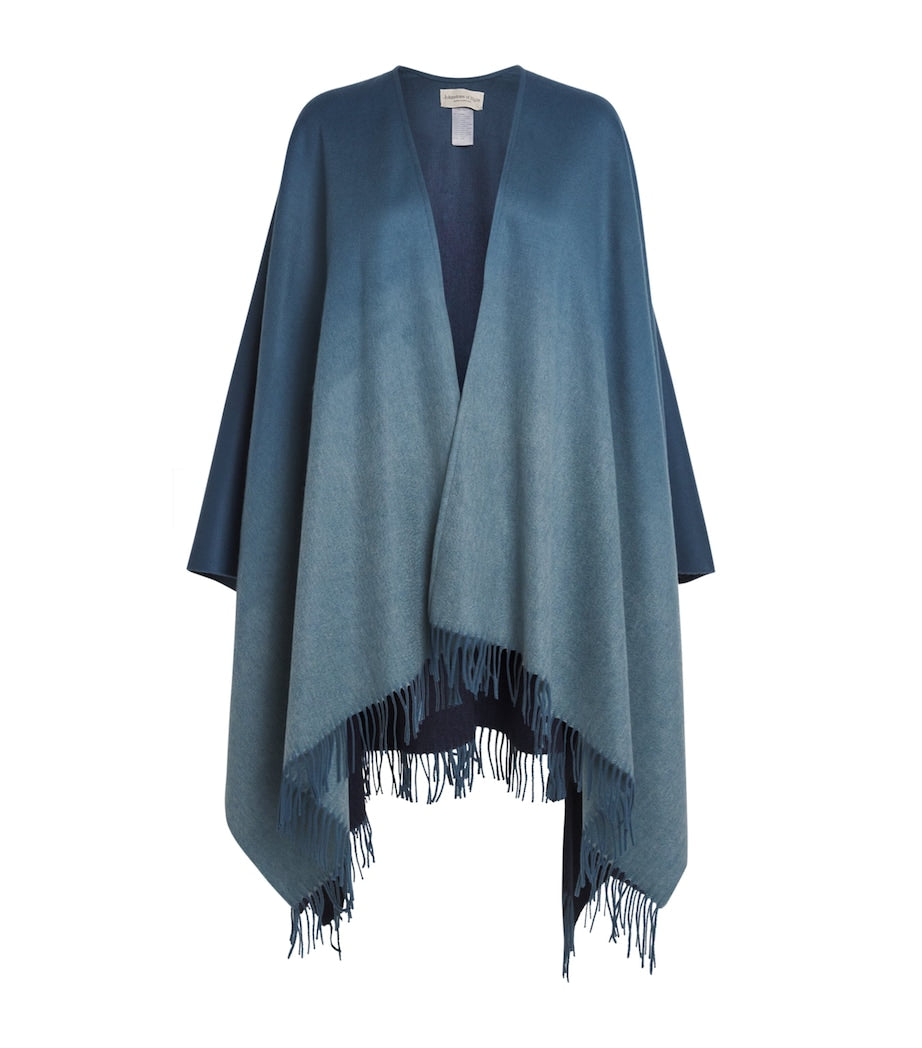 Blue Cashmere Ombré Cape