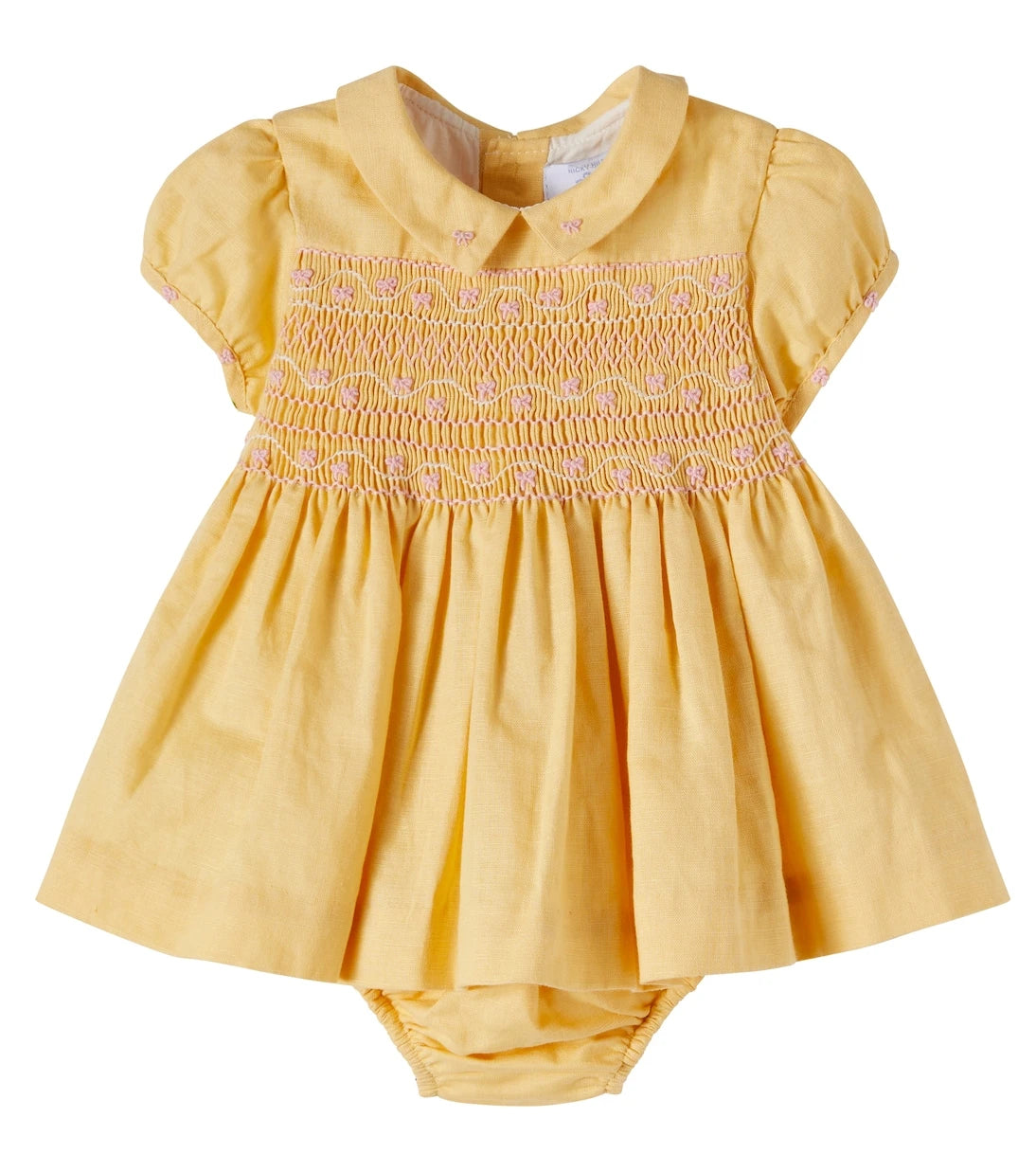 La Coqueta - Baby Dolly linen and cotton dress and bloomers set