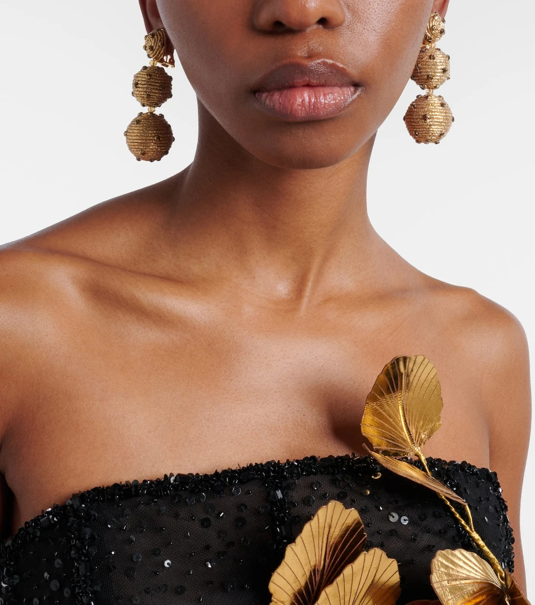 Oscar de la Renta - Embellished clip-on earrings