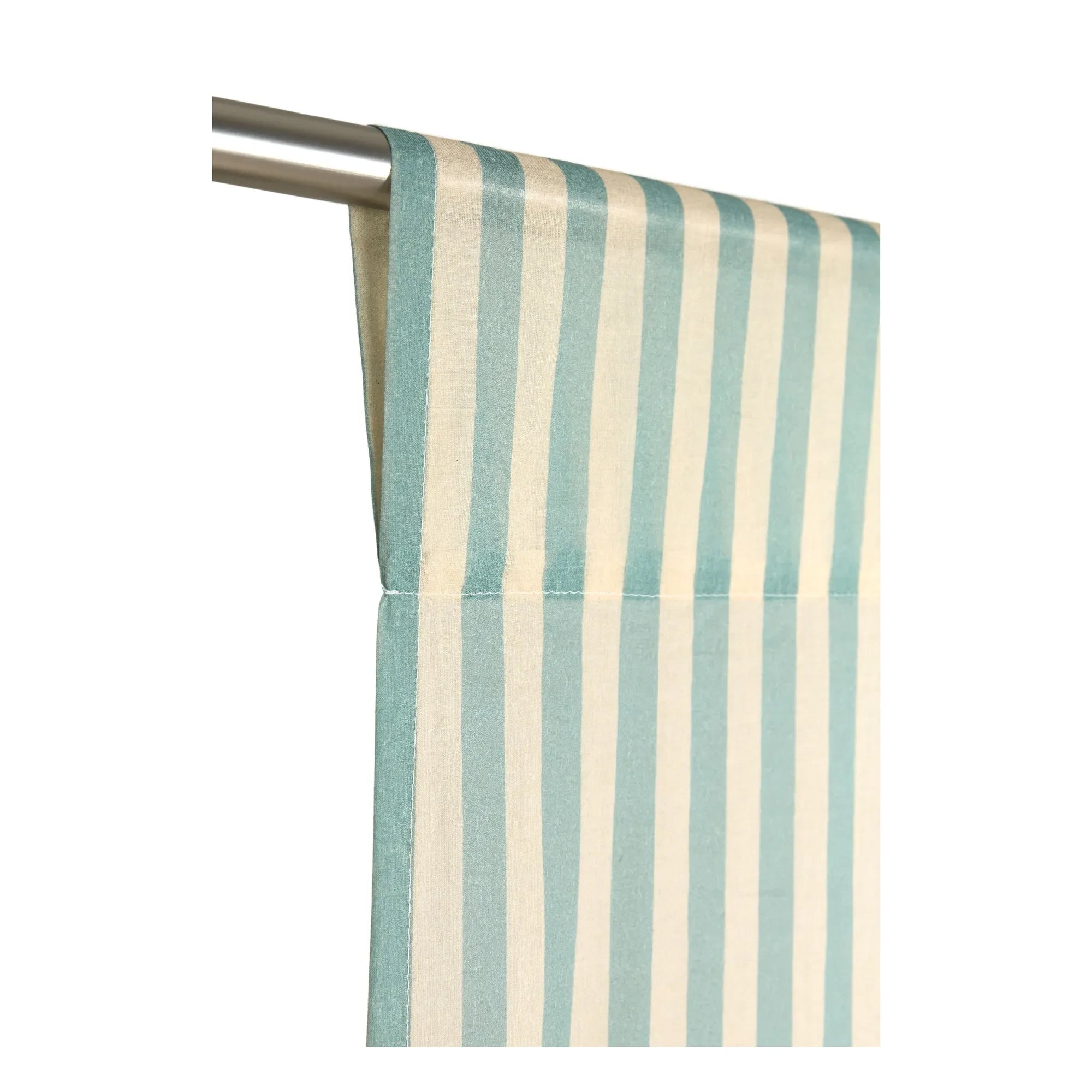 Nobodinoz - Wendy Checks cotton voile curtain | Turquoise
