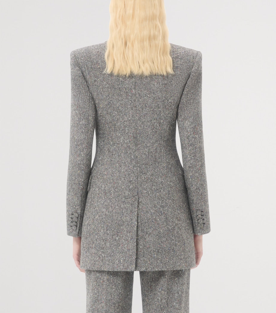 Valentino White Virgin Wool-Blend Pea Coat