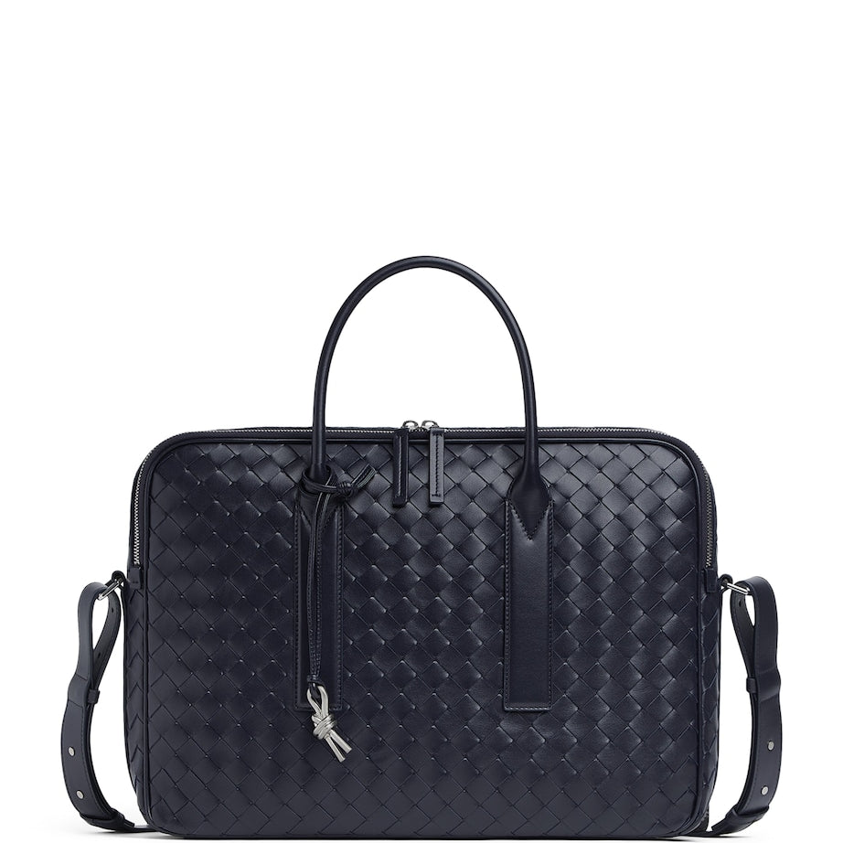 Leather Intrecciato Getaway Briefcase