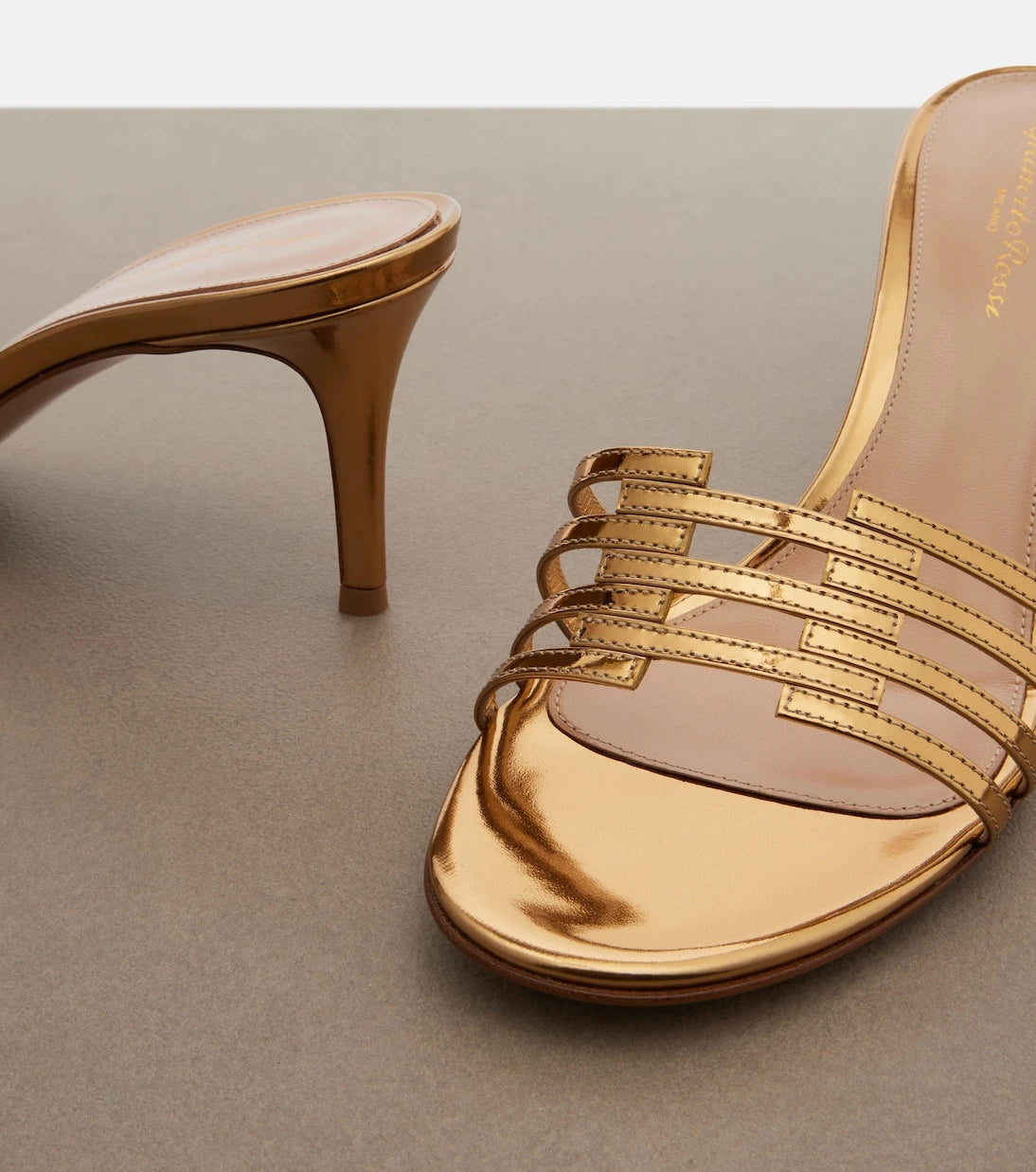 Gianvito Rossi - Metallic leather mules