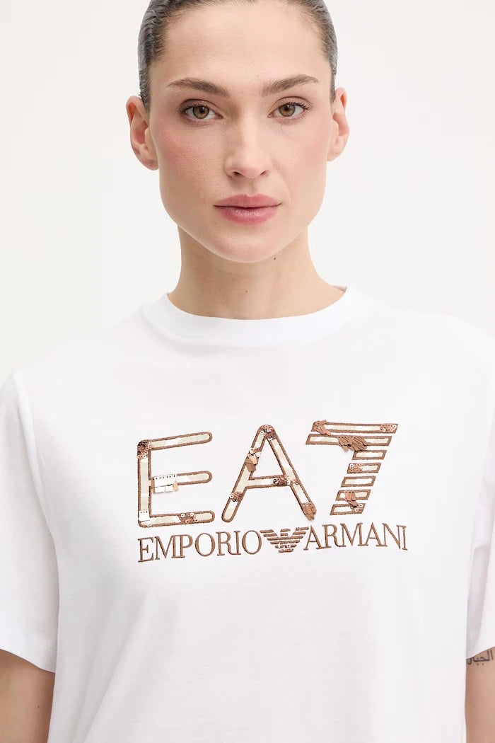 Памучна тениска EA7 Emporio Armani