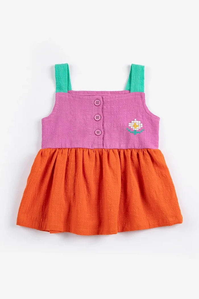 Bobo Choses Pixel Daisy Bebek Pamuk Elbise