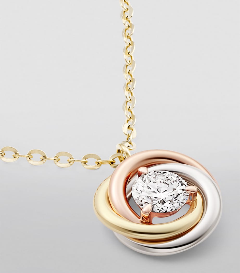 Mixed Gold and Diamond Trinity Necklace (40-44cm)