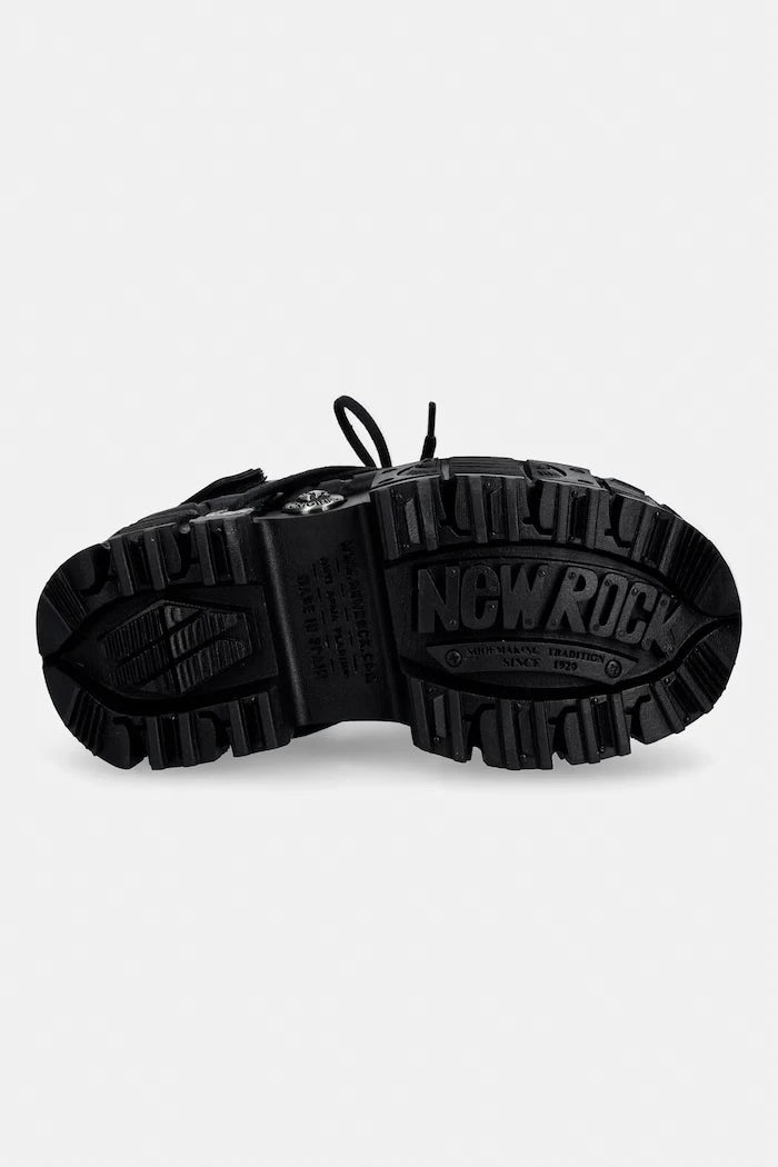 New Rock kadın deri sandaletleri ITALI NEGRO, TANK CASCO NEGRO, BIOS N