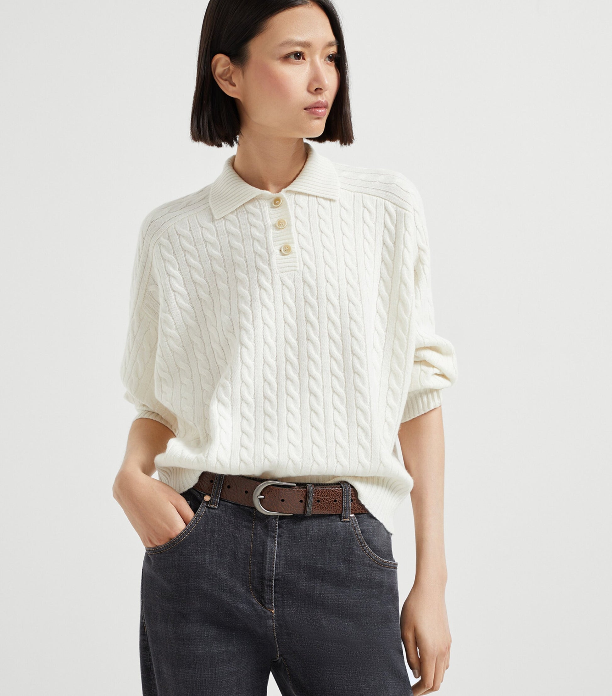 Brown Hammered Calfskin Belt