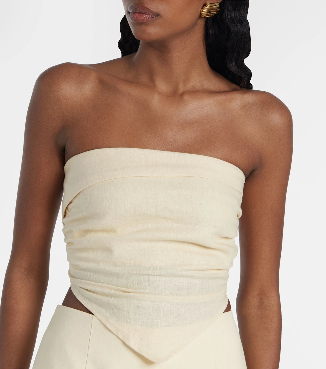 Faithfull - Antibes strapless linen top