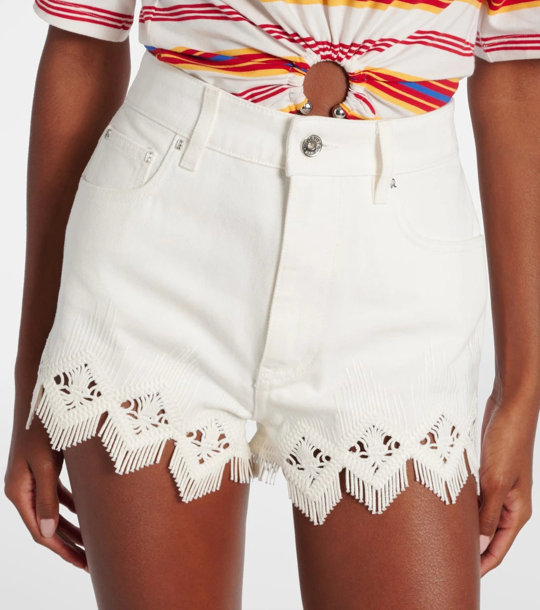 Rabanne - Macramé cotton shorts