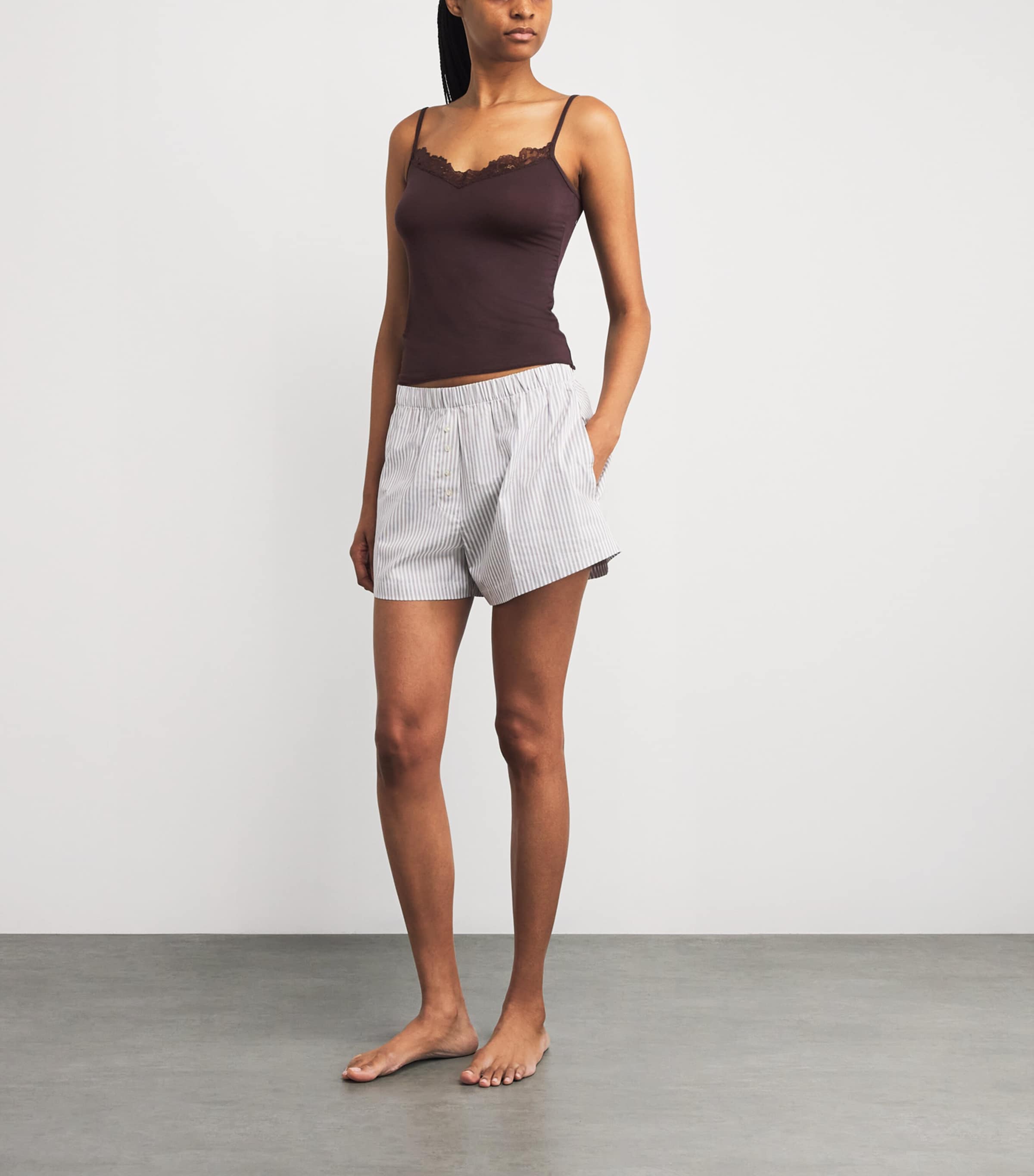 Burgundy Sheer Modal Lace Camisole