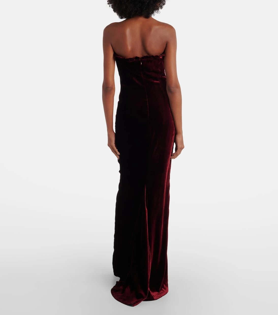 Alessandra Rich - Bow-detail ruched velvet gown