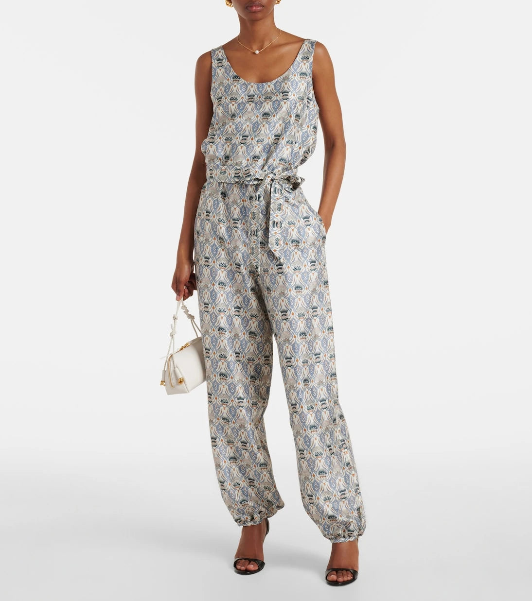 Loro Piana - Nadia printed silk shantung jumpsuit