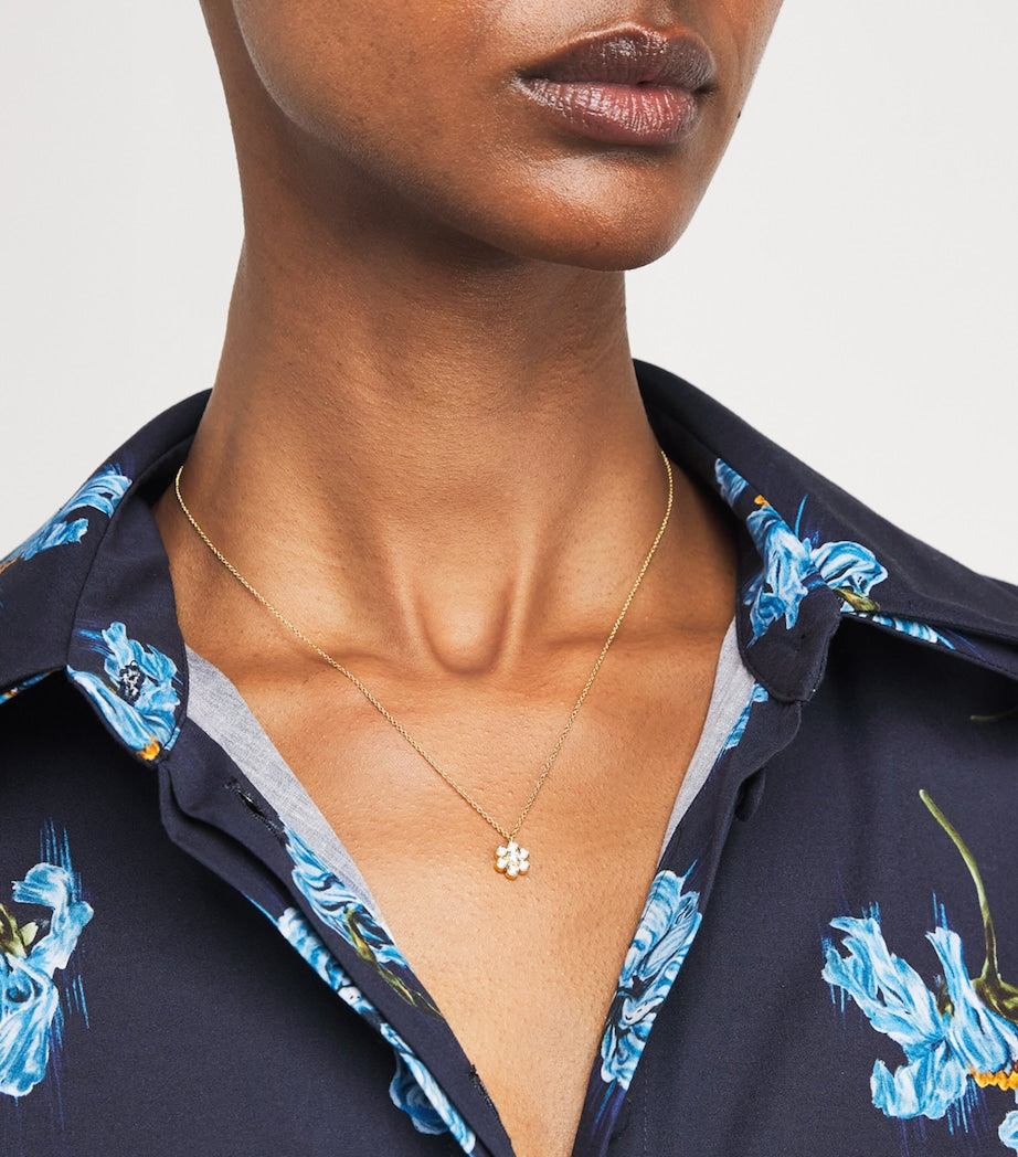Yellow Gold and Diamond Fleur Necklace