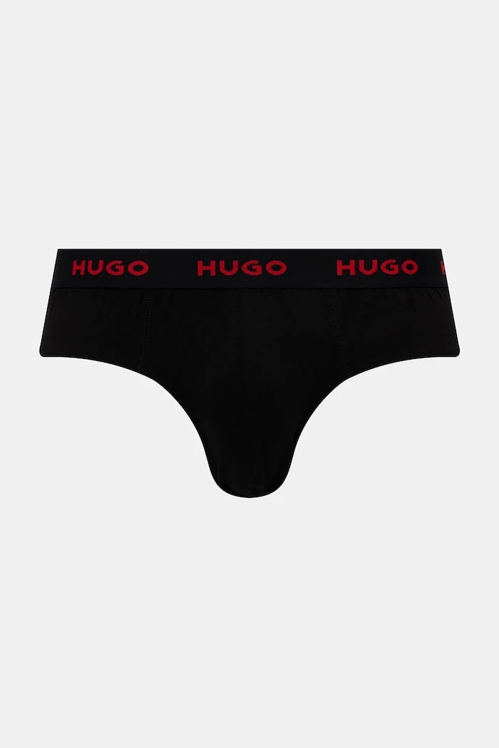 HUGO pamuklu elastan erkek slip HIPBRIEF TRIPLETPACK 3'lü