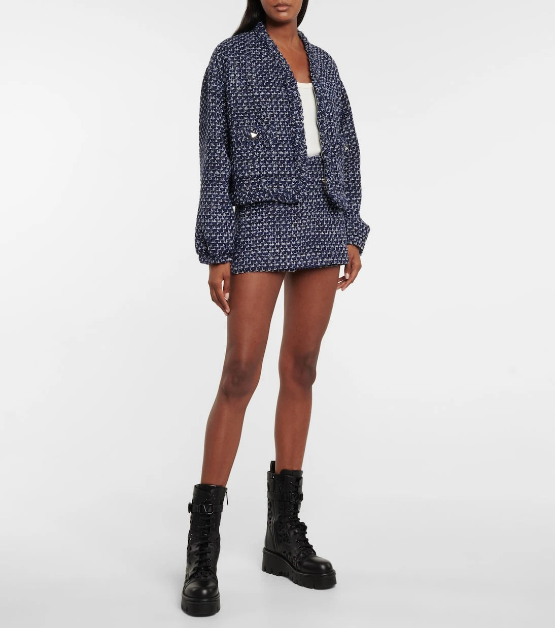 Valentino - Optical V tweed miniskirt