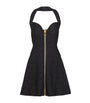 Balmain Black Croc-Effect Halterneck Mini Dress