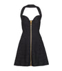 Balmain Black Croc-Effect Halterneck Mini Dress