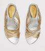 Metallic Leather Rana Tubular Mules 90