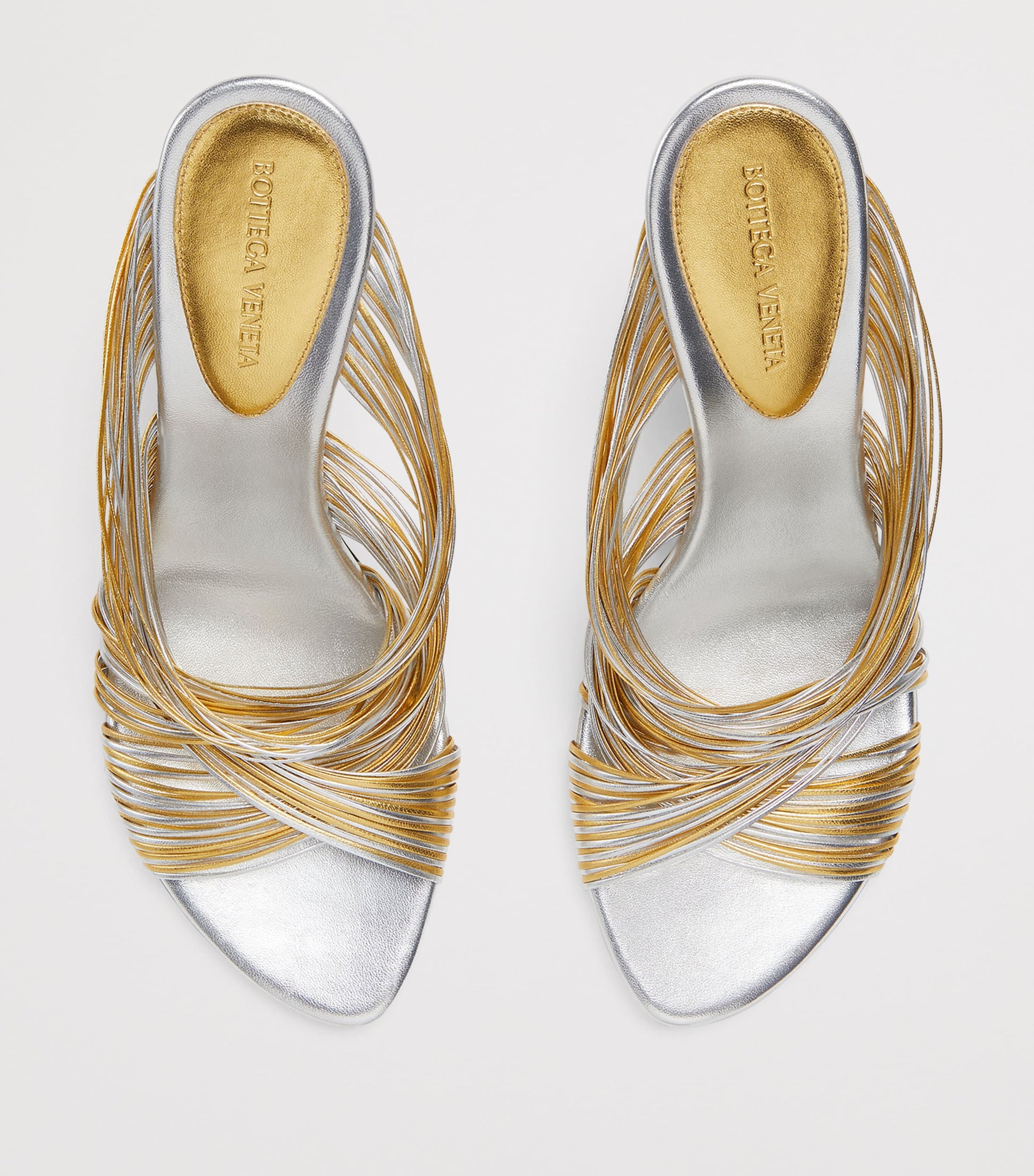 Metallic Leather Rana Tubular Mules 90