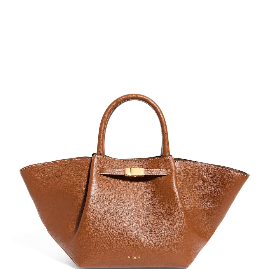Demellier Brown Medium Leather New York Shoulder Bag
