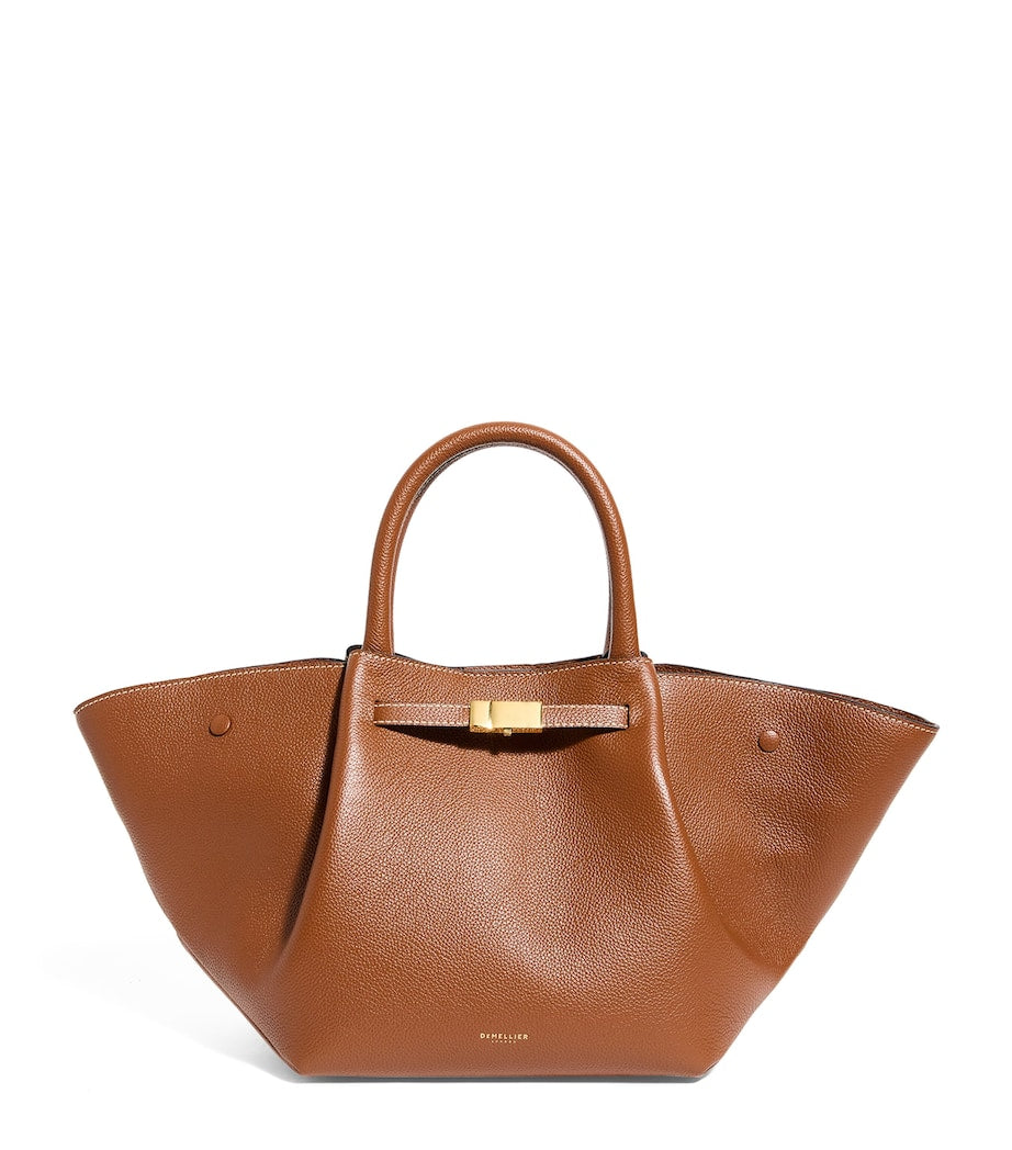 Demellier Brown Medium Leather New York Shoulder Bag