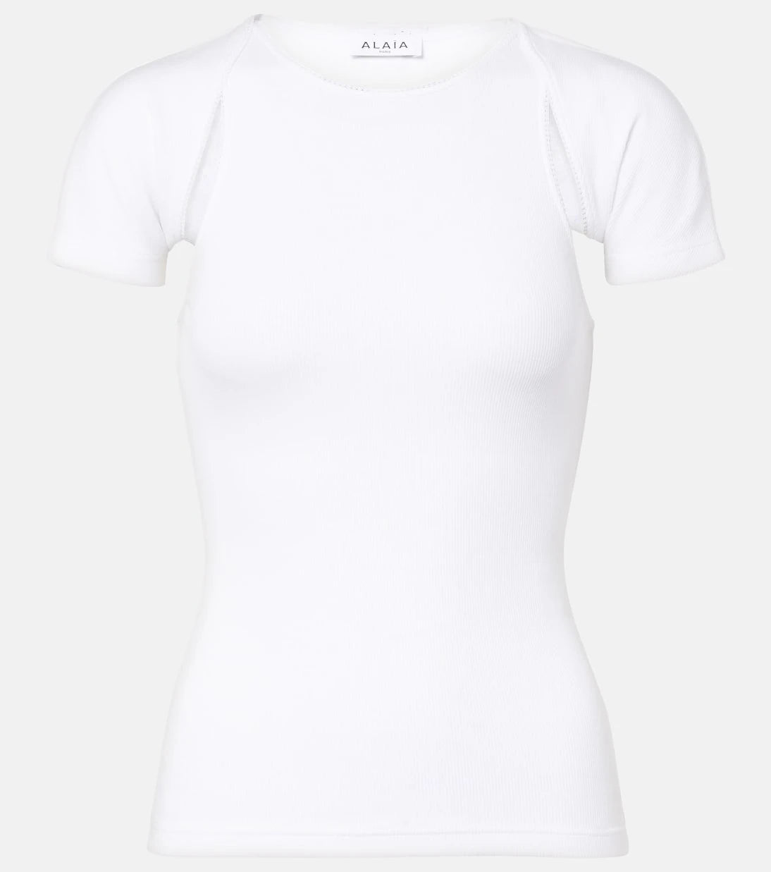 Alaïa - Layered ribbed-knit jersey top