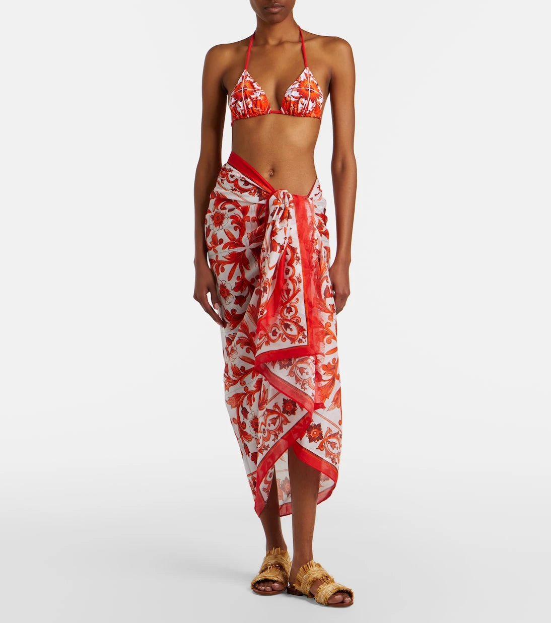 Dolce&Gabbana - Majolica cotton beach cover-up