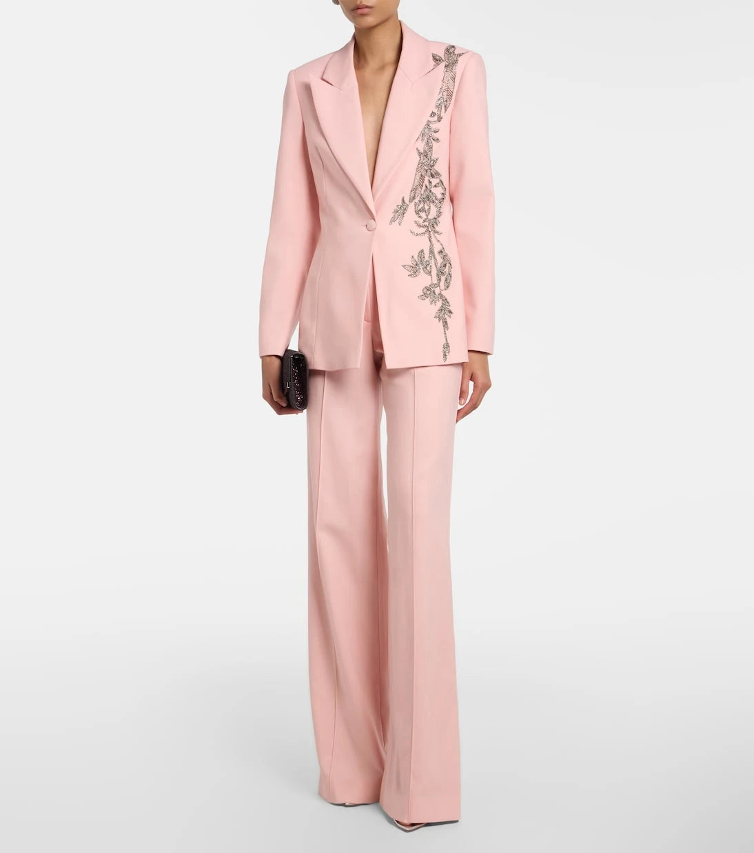 Costarellos - Pleated wool-blend wide-leg pants