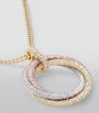 Mixed Gold and Diamond Trinity Necklace