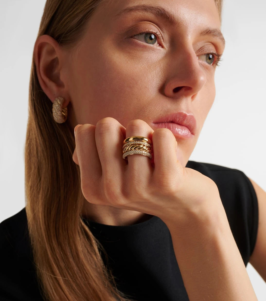 David Yurman - DY Mercer® 18kt gold ring with diamonds