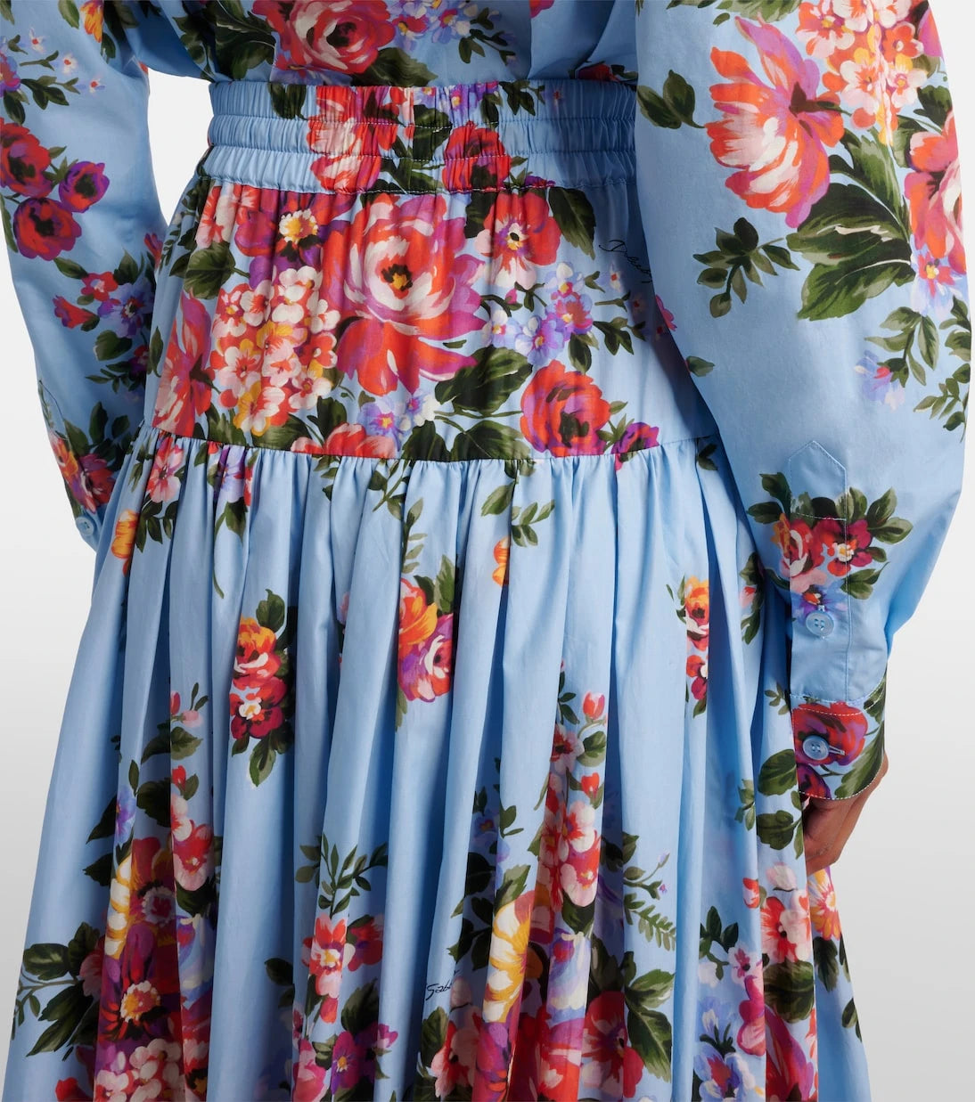Dolce&Gabbana - Floral cotton poplin maxi skirt