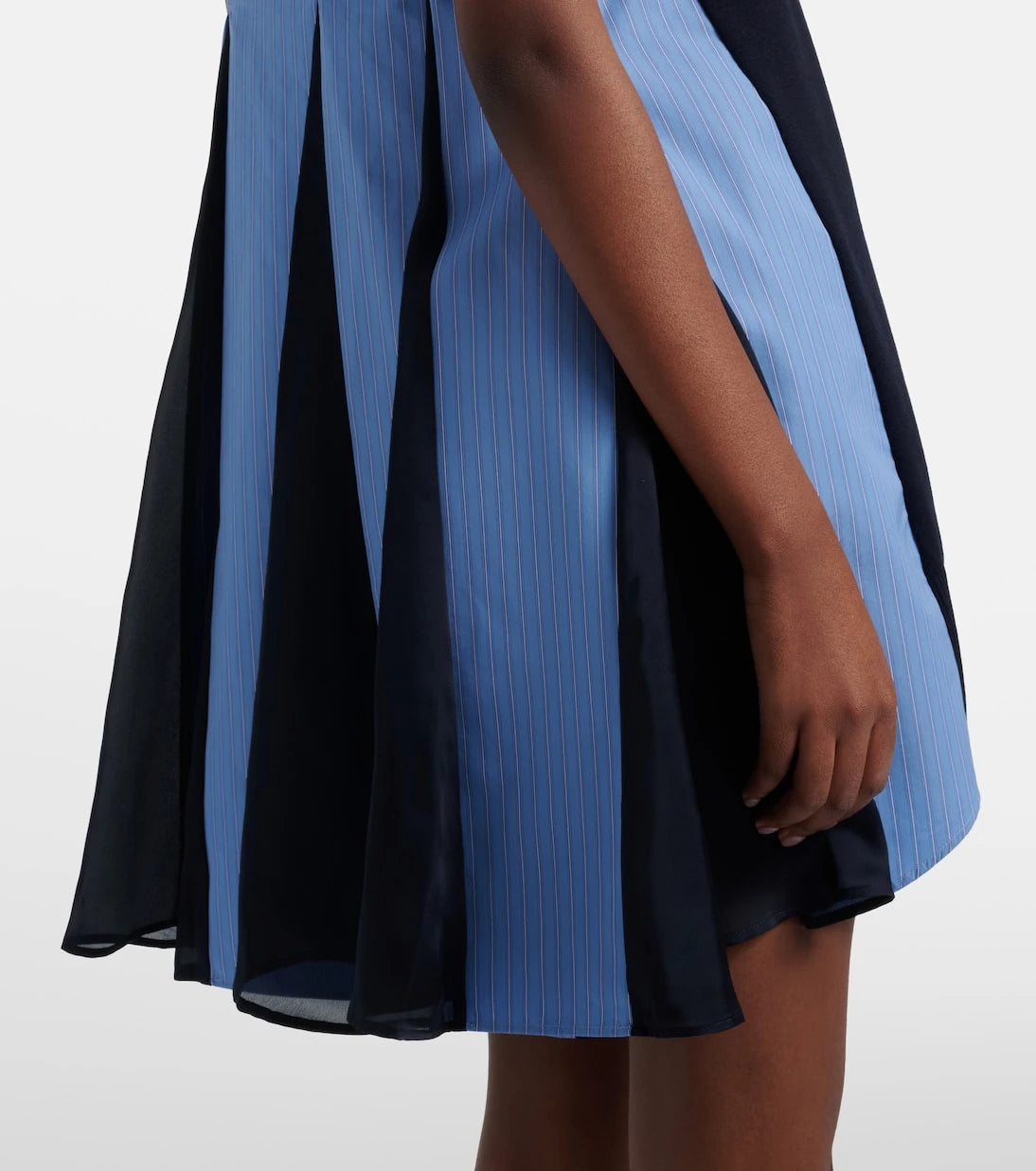 Sacai - Paneled cotton-blend minidress