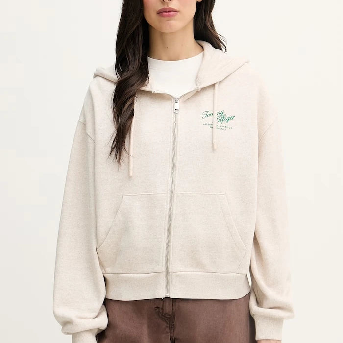 Tommy Hilfiger Суичър с цип дамски от памук