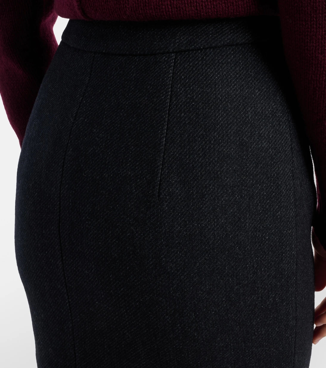 Self-Portrait - Wool-blend twill midi dress