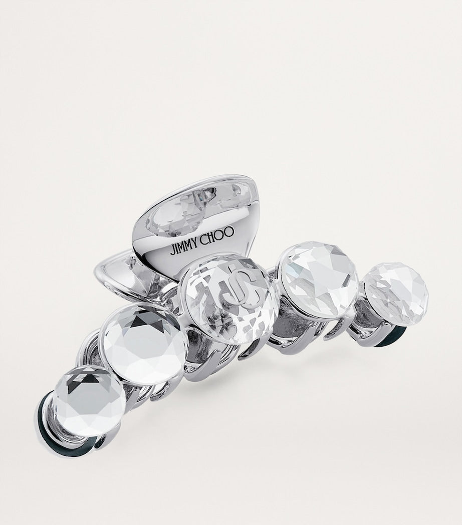 Silver Crystal-Embellished Claw Hair Clip