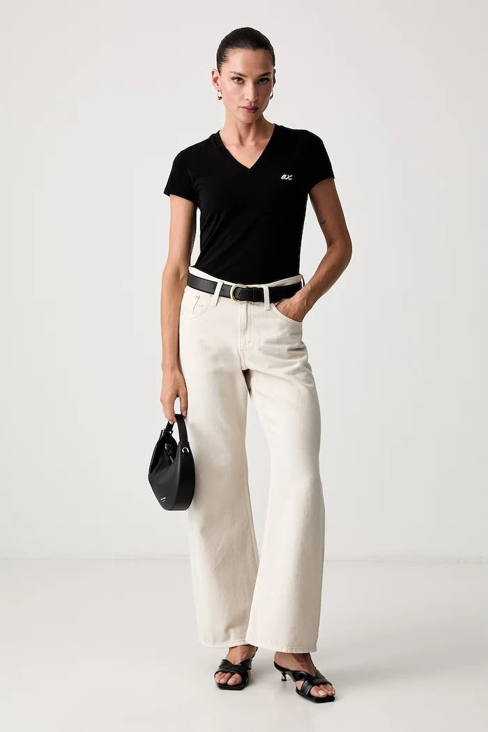 Armani Exchange pamuk ve elastanlı kadın tişört