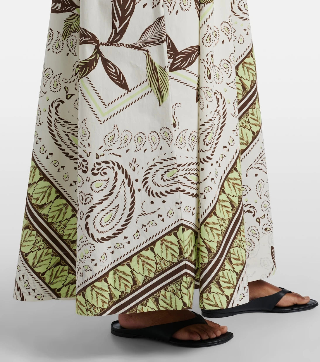 Tory Burch - Printed belted cotton-blend maxi dress