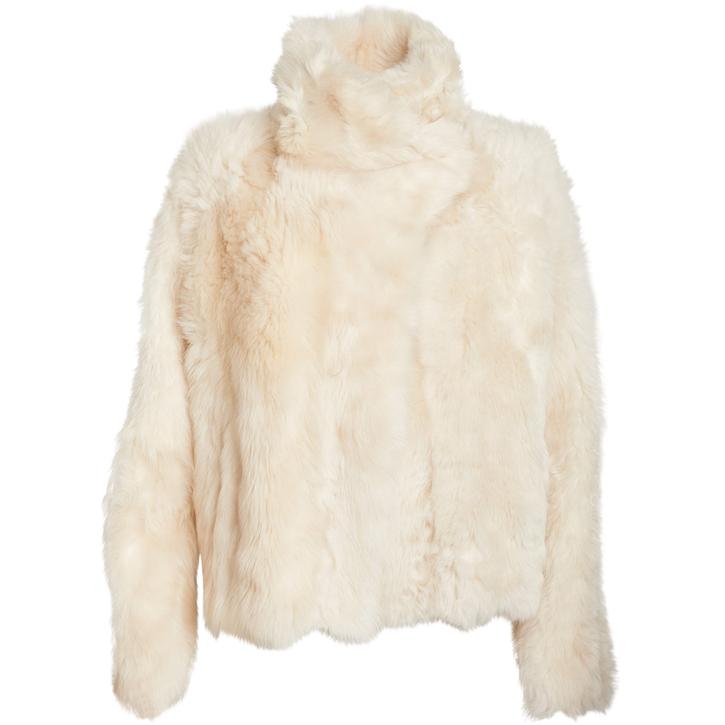 Yves Salomon White Reversible Shearling Jacket