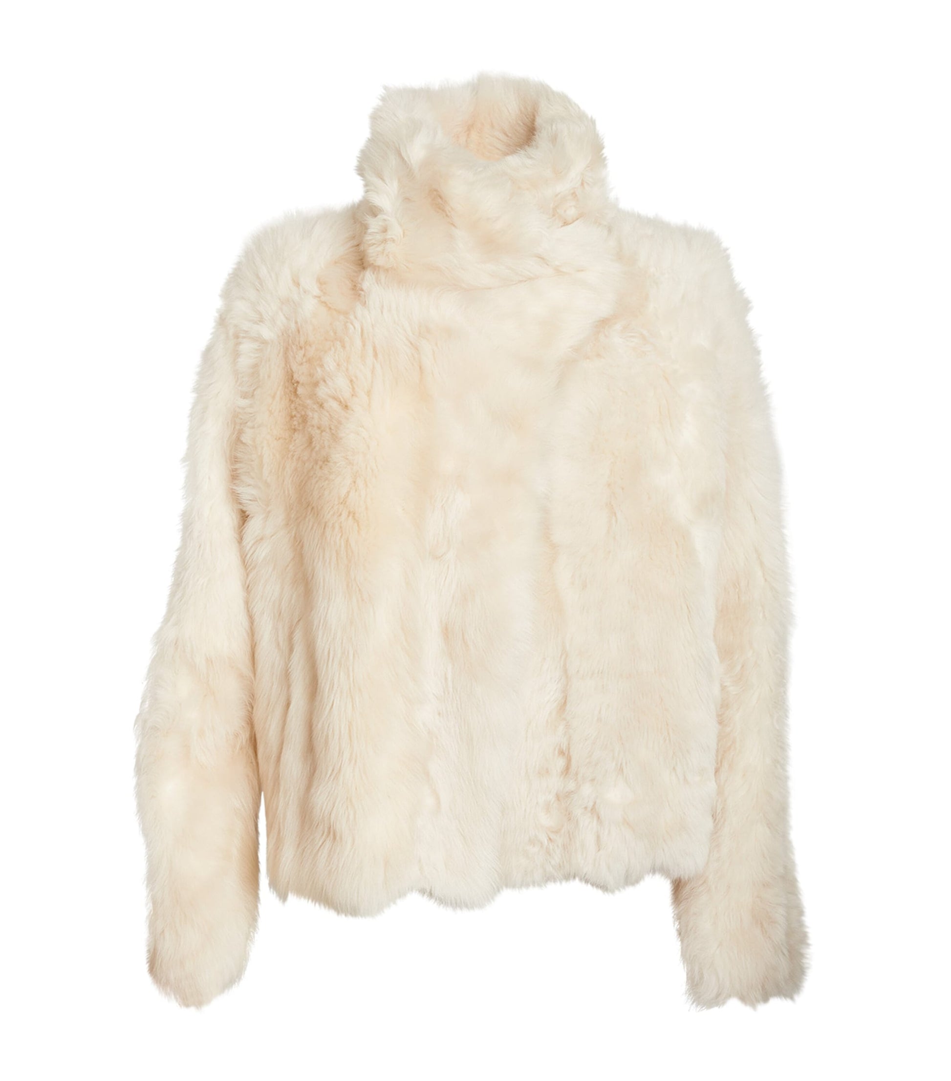Yves Salomon White Reversible Shearling Jacket