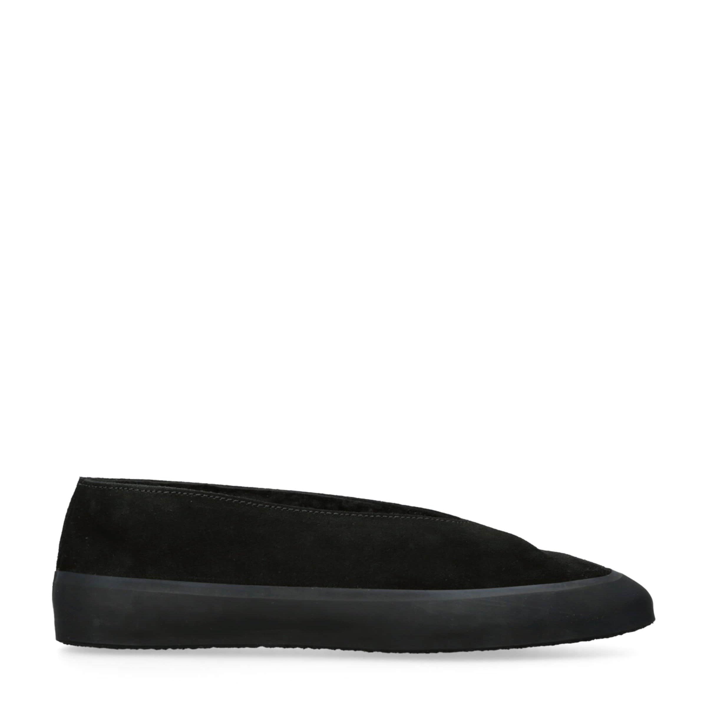 Le Monde Beryl Black Suede-Shearling Apres Ski Flats