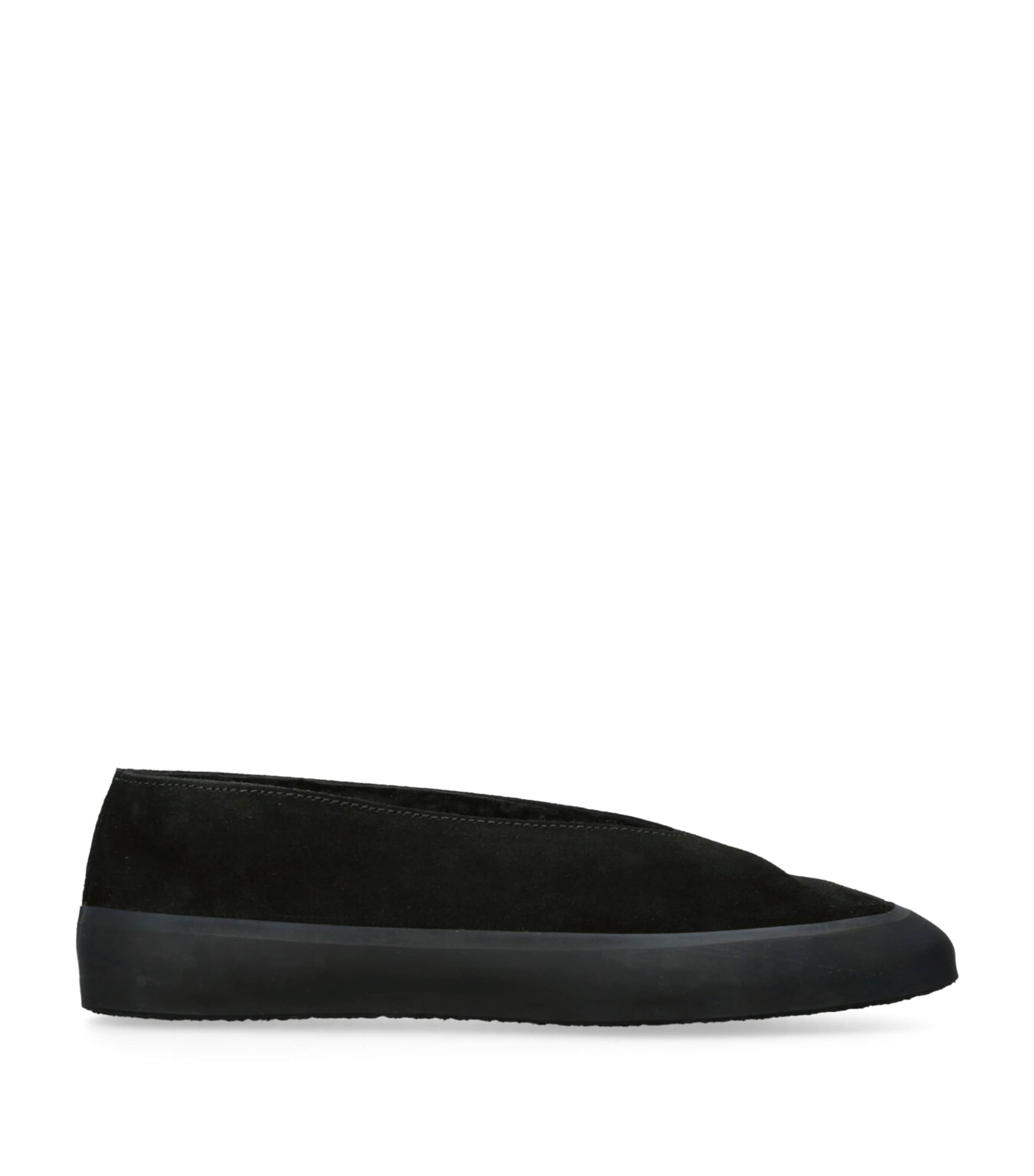 Le Monde Beryl Black Suede-Shearling Apres Ski Flats