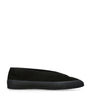 Le Monde Beryl Black Suede-Shearling Apres Ski Flats