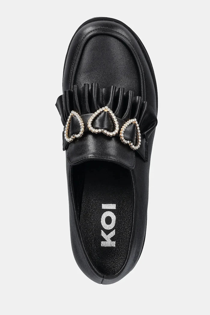 Koi Footwear Dark Delights Chunky Heart Kalın Topuklu Ayakkabı
