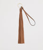 Beige Tassel Leather Keyring Charm